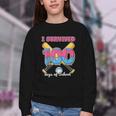 I Survived 100 Days Of School Baseball Cream Drip Boys Youth Crewneck Sweatshirt I Survived 100 Days Of School Baseball Cream Drip Boys Youth Crewneck Sweatshirt