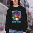 I Survived 100 Days Of School Baseball Drip Youth Crewneck Sweatshirt I Survived 100 Days Of School Baseball Drip Youth Crewneck Sweatshirt