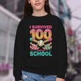 I Survived 100 Days Of School Baseball Ice Cream Drip Youth Crewneck Sweatshirt