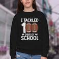 I Tackled 100 Days Of School Baseball Player Kids Teacher Youth Crewneck Sweatshirt I Tackled 100 Days Of School Baseball Player Kids Teacher Youth Crewneck Sweatshirt