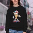 USA Patriotic Baseball Ice Cream Cone Freedom Youth Crewneck Sweatshirt USA Patriotic Baseball Ice Cream Cone Freedom Youth Crewneck Sweatshirt