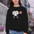 Valentines Day Baseball Ball Heart Dab Boys Kids Men Youth Crewneck Sweatshirt