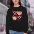 Valentines Day Drip Heart Baseball XOXO Boys Kids Men Sport Youth Crewneck Sweatshirt
