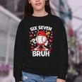 Valentines Day Six Seven Bruh 6 7 Meme Baseball Drip Boys Youth Crewneck Sweatshirt