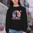 Women's Batter Patriotic American Flag Baseball Silks Youth Crewneck Sweatshirt Women's Batter Patriotic American Flag Baseball Silks Youth Crewneck Sweatshirt