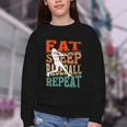 Women's Eat Sleep Baseball Repeat Vintage Player Sport Lover Retro Youth Crewneck Sweatshirt Women's Eat Sleep Baseball Repeat Vintage Player Sport Lover Retro Youth Crewneck Sweatshirt