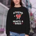 Women's Valentines Day Baseball Stealing Hearts Bases Boys Kids Men Youth Crewneck Sweatshirt Women's Valentines Day Baseball Stealing Hearts Bases Boys Kids Men Youth Crewneck Sweatshirt