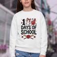 100 Days Of School Coquette Bow Baseball 100th Day Girl Kid Youth Crewneck Sweatshirt 100 Days Of School Coquette Bow Baseball 100th Day Girl Kid Youth Crewneck Sweatshirt