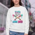 Baseball 10 Year Old Ice Cream Drip 10th Bday Double Digits Youth Crewneck Sweatshirt