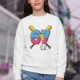 Baseball Drip Number 67 Player 67th Birthday Meme Gen Alpha Youth Crewneck Sweatshirt