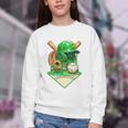 Baseball Life Style Ice Cream Drip Green Premium Tri-Blend Youth Crewneck Sweatshirt
