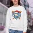 Christmas Baseball Drip For Boys Kids Ice Cream Drip Youth Crewneck Sweatshirt