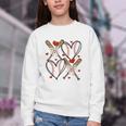 Coquette Bow XOXO Baseball Lover Heart Valentine Game Day Youth Crewneck Sweatshirt