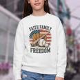 Faith Family Freedom Patriotic Christian Baseball Game Day Youth Crewneck Sweatshirt