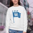 Fly The W Chicago Baseball Winning Flag Distressed Premium Tri-Blend Youth Crewneck Sweatshirt Fly The W Chicago Baseball Winning Flag Distressed Premium Tri-Blend Youth Crewneck Sweatshirt