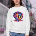 Gen Alpha Slang Ice Cream Drip Six Seven 67 Baseball Catcher Youth Crewneck Sweatshirt Gen Alpha Slang Ice Cream Drip Six Seven 67 Baseball Catcher Youth Crewneck Sweatshirt