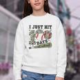 Kids I Just Hit 100 Days Boys 100 Days Of School Baseball Kids Youth Crewneck Sweatshirt