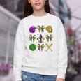 Mardi Gras Baseball Coquette Bow Fat Tuesday Parade Girls Youth Crewneck Sweatshirt Mardi Gras Baseball Coquette Bow Fat Tuesday Parade Girls Youth Crewneck Sweatshirt