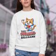 Take Meowt To The Ball Game Tee Slugger Cat Baseball Youth Crewneck Sweatshirt