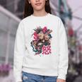 Punk Girl With Anger Kanji And Baseball Bat Youth Crewneck Sweatshirt Punk Girl With Anger Kanji And Baseball Bat Youth Crewneck Sweatshirt