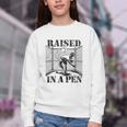 Raised In a Pen Baseball Pitcher Saying Bullpen Youth Crewneck Sweatshirt Raised In a Pen Baseball Pitcher Saying Bullpen Youth Crewneck Sweatshirt