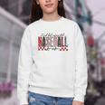 Retro Checkered Tired But Caffeinated Baseball Mom Leopard Youth Crewneck Sweatshirt Retro Checkered Tired But Caffeinated Baseball Mom Leopard Youth Crewneck Sweatshirt