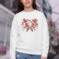 Six Seven 67 Meme Baseball Coquette Bow Valentine Youth Crewneck Sweatshirt