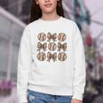 Soccer Bow Game Day Baseball Coquette Bow Women Girls Youth Crewneck Sweatshirt