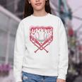 Valentines Baseball Boys Ice Cream Drip Heart Youth Kids Youth Crewneck Sweatshirt