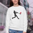 Valentines Day Baseball Batter Silhouette Heart Men Boys Kid Youth Crewneck Sweatshirt Valentines Day Baseball Batter Silhouette Heart Men Boys Kid Youth Crewneck Sweatshirt