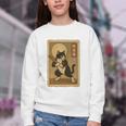 Vintage Japanese Ukiyo-e Baseball Cat Batting Youth Crewneck Sweatshirt Vintage Japanese Ukiyo-e Baseball Cat Batting Youth Crewneck Sweatshirt