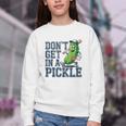 Youth Baseball Catcher Humor Don’t Get In A Pickle Youth Crewneck Sweatshirt Youth Baseball Catcher Humor Don’t Get In A Pickle Youth Crewneck Sweatshirt