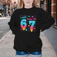 I Was 6 Now I'm 7 67 Birthday Baseball Drip 7 Year Old Youth Crewneck Sweatshirt