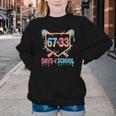 67 33 Days Of School Baseball Drip 100 Days Of School Youth Crewneck Sweatshirt