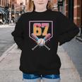 Baseball Drip Number 67 Fun Six Seven 6 7 Meme Youth Crewneck Sweatshirt