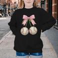 Baseball Girls Women Coquette Pink Bow Baseball Youth Crewneck Sweatshirt Baseball Girls Women Coquette Pink Bow Baseball Youth Crewneck Sweatshirt