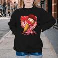 Baseball Heart Valentine Baseball Ice Cream Drip Boys Girls Youth Crewneck Sweatshirt