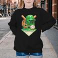 Baseball Life Style Ice Cream Drip Green Youth Crewneck Sweatshirt