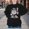 Baseball Mascot Attitude Graffiti Splash Bat Cap Youth Crewneck Sweatshirt Baseball Mascot Attitude Graffiti Splash Bat Cap Youth Crewneck Sweatshirt