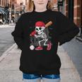 Baseball Skeleton Halloween Playing Youth Crewneck Sweatshirt