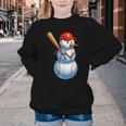 Baseball Snowman Merry Christmas Xmas Pajamas Men Women Kids Youth Crewneck Sweatshirt