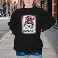 Bleached Nanny Life Soccer Messy Bun Baseball Game Day Youth Crewneck Sweatshirt