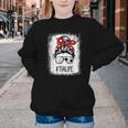 Bleached Tia Life Soccer Messy Bun Baseball Game Day Youth Crewneck Sweatshirt Bleached Tia Life Soccer Messy Bun Baseball Game Day Youth Crewneck Sweatshirt