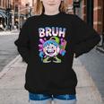 Bruh Baseball Drip Boys Youth Ice Cream Dripping Baseball Youth Crewneck Sweatshirt