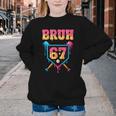 Bruh Baseball Ice Cream Drip Number 67 Player 67th Birthday Youth Crewneck Sweatshirt Bruh Baseball Ice Cream Drip Number 67 Player 67th Birthday Youth Crewneck Sweatshirt
