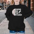 Chicks Dig The Pitcher Baseball Youth Crewneck Sweatshirt Chicks Dig The Pitcher Baseball Youth Crewneck Sweatshirt