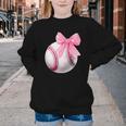 Cute Coquette Baseball Pink Bow Player & Fan Girls Youth Crewneck Sweatshirt