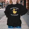 Duck And Baseball Bat Mess With The Quack You Get Whack Youth Crewneck Sweatshirt