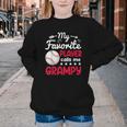 My Favorite Player Calls Me Grampy Baseball Grampy Youth Crewneck Sweatshirt