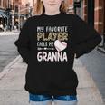 My Favorite Player Calls Me Granna Baseball Leopard Youth Crewneck Sweatshirt